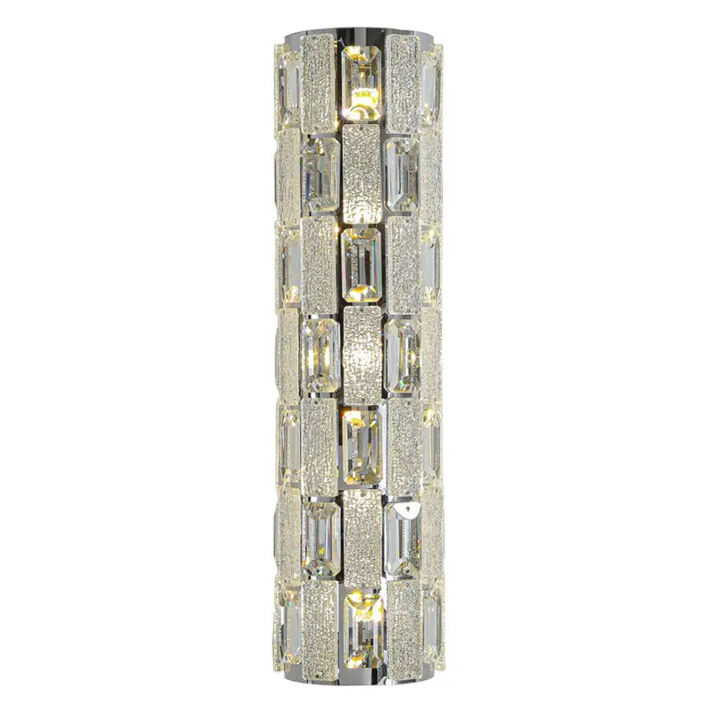 

Modern Light Luxury LED Crystal Wall Light Stainless Steel Frame Dimmable 3500K Warm White Light for bedroom/bedside/hotel wall