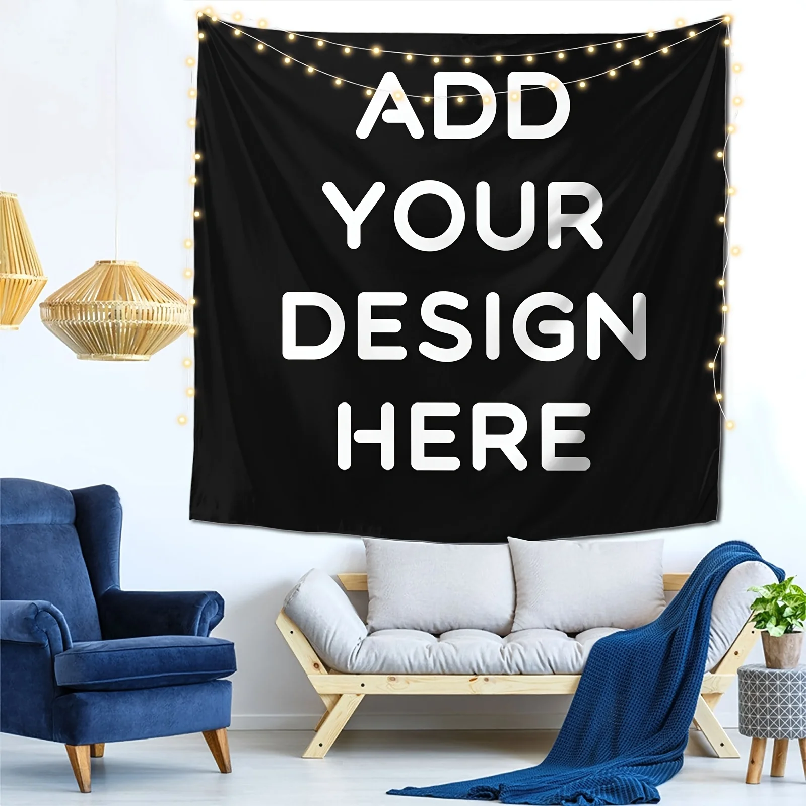 1 pieza  tapicería  pared personalizable  poliéster - Diseño personalizado  fotos y logotipos, arte corativo duraro para el hoga