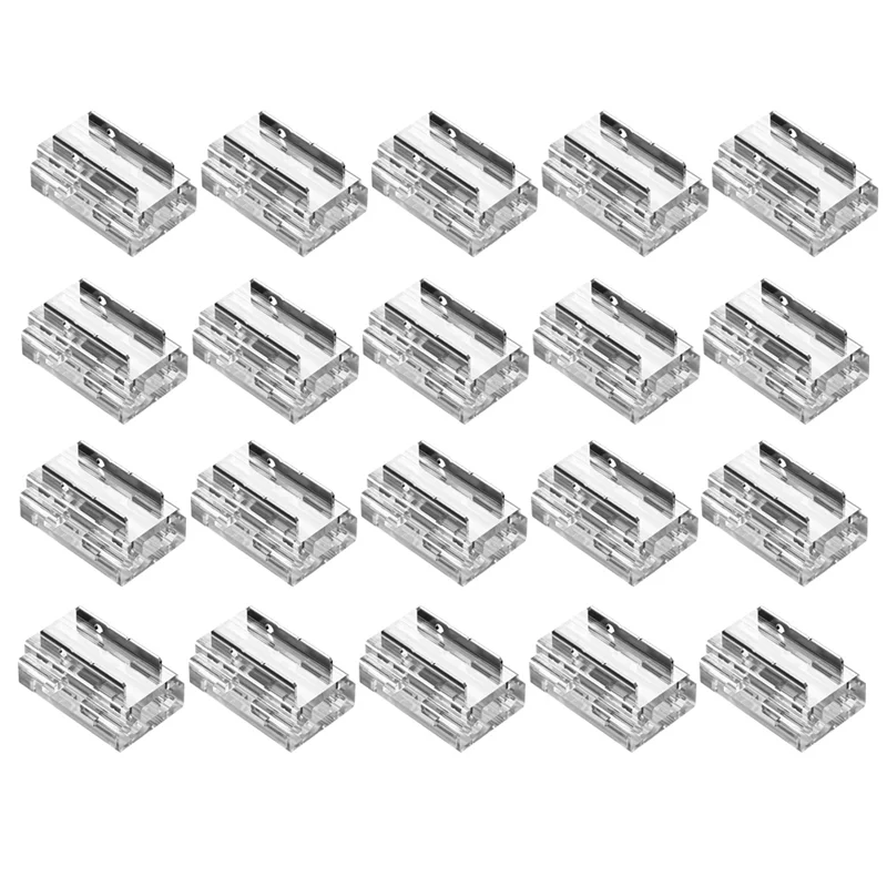 ABKO-Comprehensive 20-Pack Connector Kit สําหรับ 8 มม. 2-Pin COB/SMD 2835/3528 แถบ LED, มี Strip-To-Strip และ Strip-To-Wire Opt