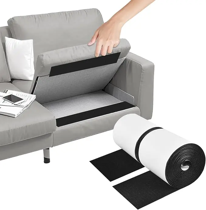 1 Satz breites Klettband mit Kleber, selbstklebendes Nylon-Hochleistungsstreifen-Verschluss für Sofa, Couchkissen von Sl