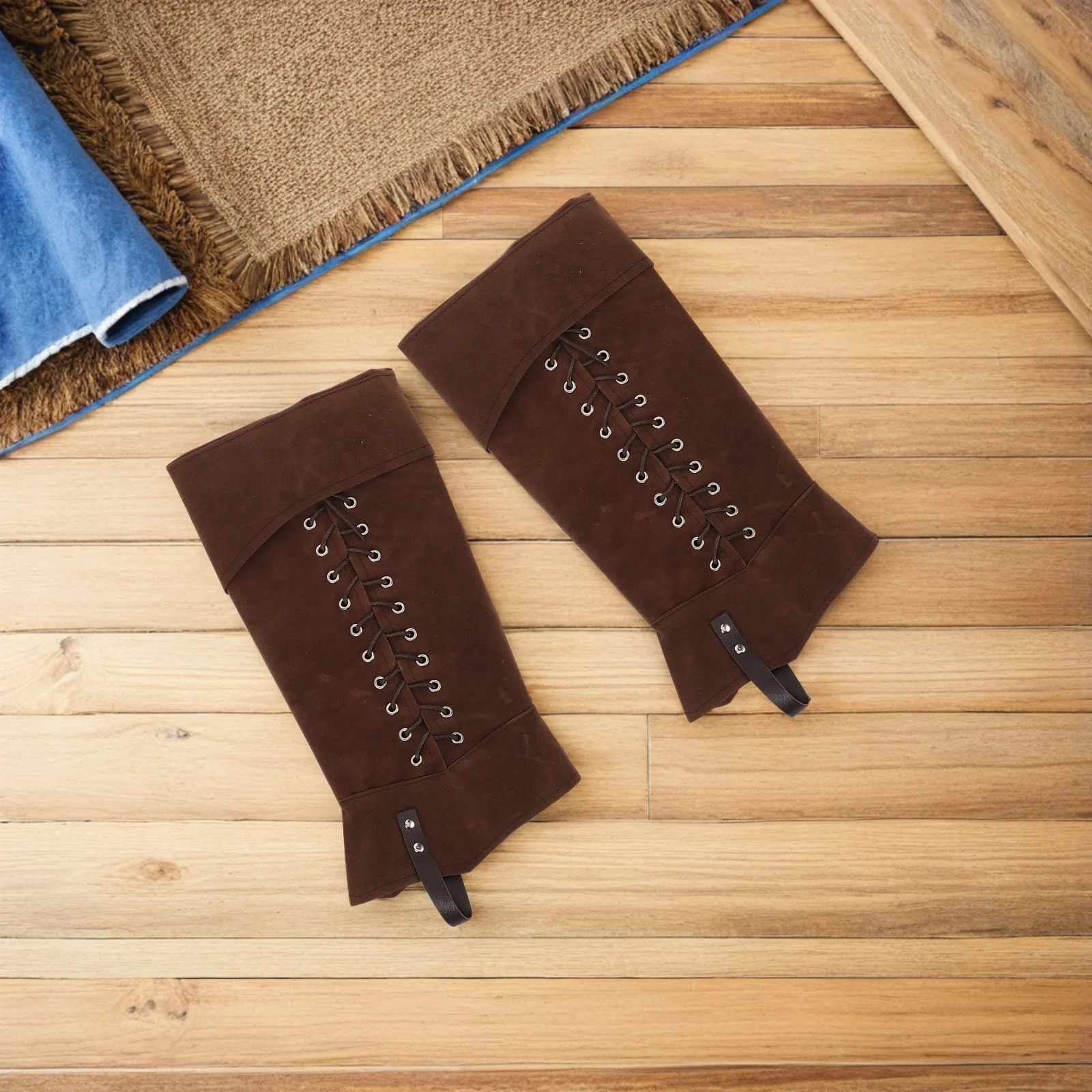 1 paire de couvre-bottes médiévaux marron pour hommes, couvre-chaussures Steampunk Renaissance, guêtres de jambe de chevalier, accessoires de Costume de Cosplay