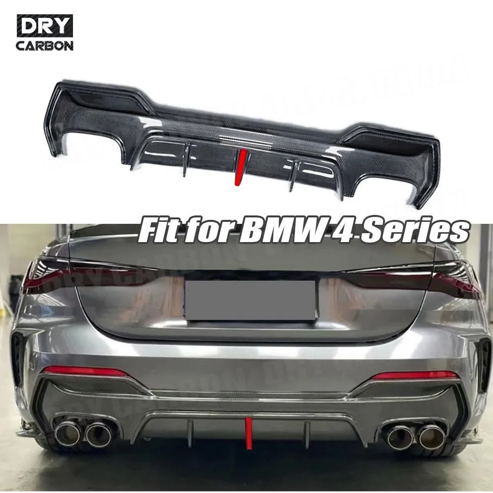 

Carbon Fiber Rear Bumper Diffuser Lip Spoiler with Led Light Accessories For BMW 4 Series G22 G23 Coupe 2021+