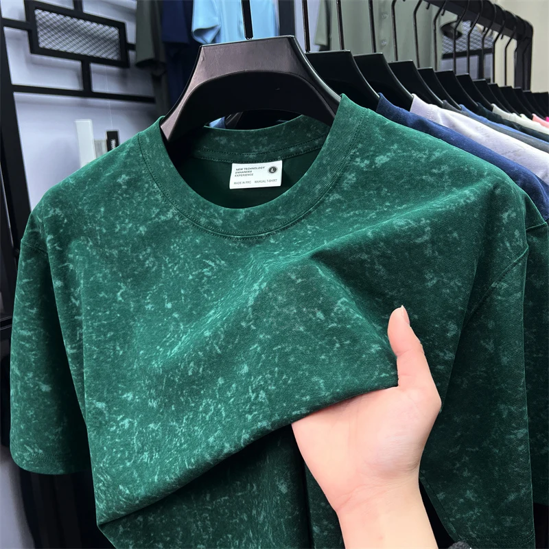 

Повседневная мужская футболка с круглым вырезом, удобная хлопковая футболка с коротким рукавом, мягкая дышащая летняя уличная одежда