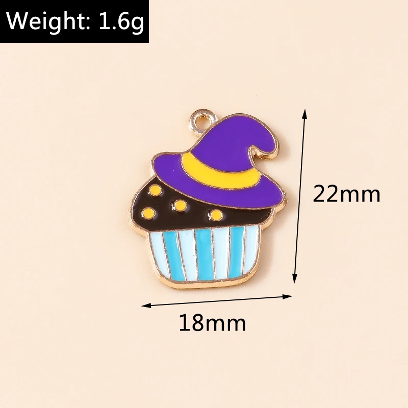 Leslie 10 stücke Mode Halloween Charme Emaille Horror Augapfel Spinne Hexe Geist Kürbis Anhänger für DIY Schmuck machen Accessoires – Detail 32