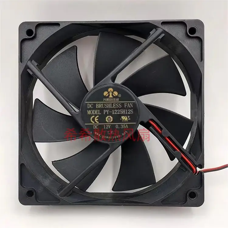 120mm For POWERYEAR PY-1225H12S 12V 0.35A 12CM Chassis Cooling Fan 12025