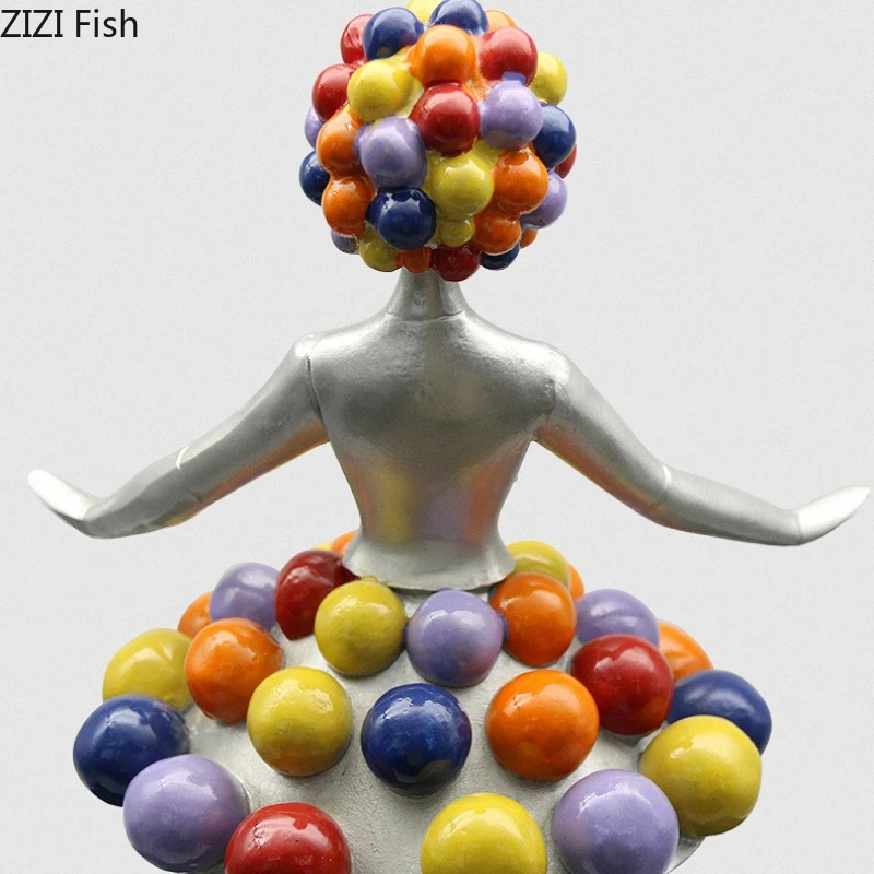 

Ballet Girl Resin Sculpture Balloon Character Ornament Human Statue Figure Model Home Decoration Crafts Figurines Miniatures