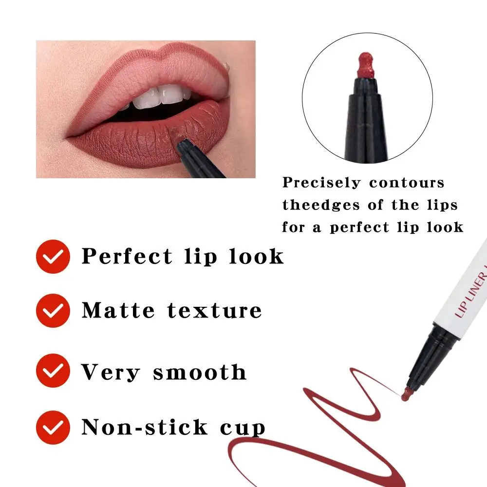 Schoonheidsmake-up Lip Liner Pen Matte Langdurige Matte Lip Liner Non-stick Cup Cosmetica Lip Tint Girl