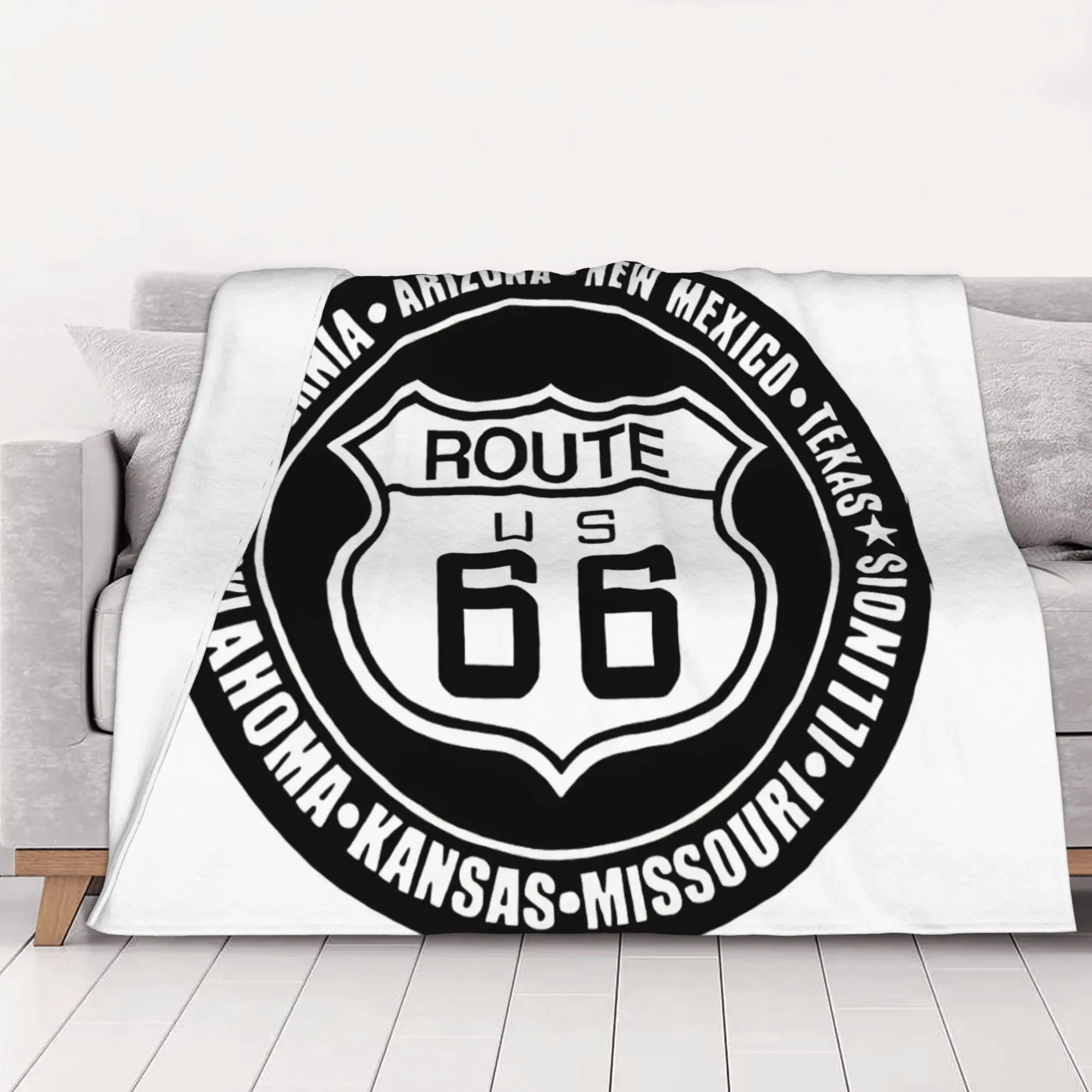 1PC Classic Route 66 home room decorations Winter Blankets for Adults Bedding Home Interior Sofa Knee