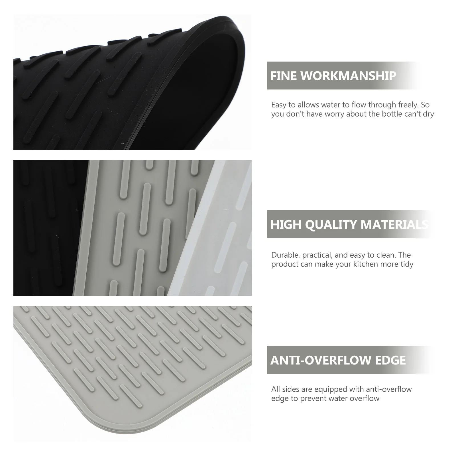 

3pcs Heat Resistant Silicone Mat Insulation Drainer Sink Basket Drying Kitchen Cup Anti Overflow Tidy Durability Vegetable