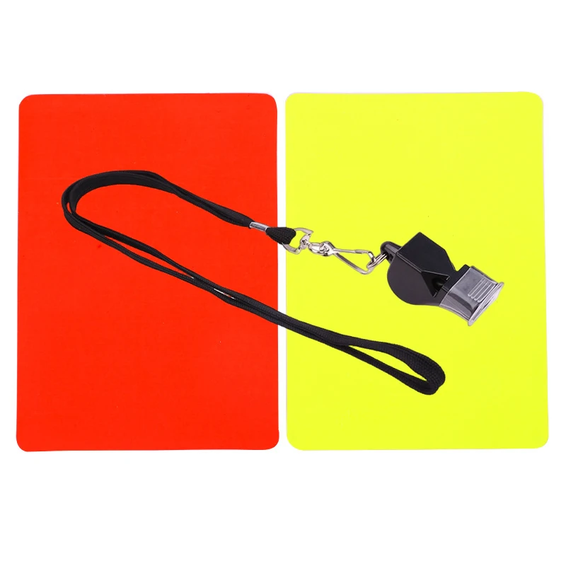 

Referee Card Set, Scorebook Whistle Pencil Football Referee Red and Yellow Warning Cards for Soccer Football Sports Games