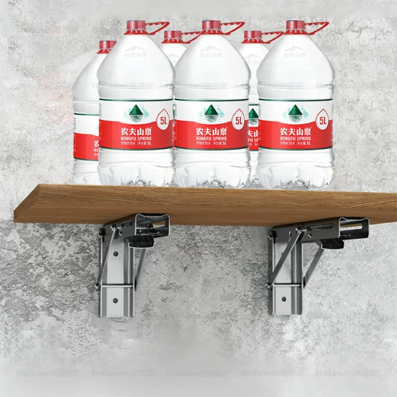 

304 Stainless Steel Foldable Wall Bracket Collapsible Table Support Triangular Shelf Mount Heavy Duty Multi Purpose Use