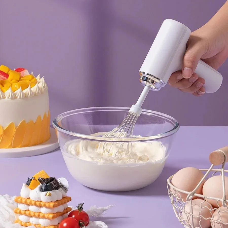 

Wireless Electric Egg Mixer Portable Whisk Food blender 3 Speeds Egg Beater Baking Cake Cream Milk Frother Kitchen Christmas