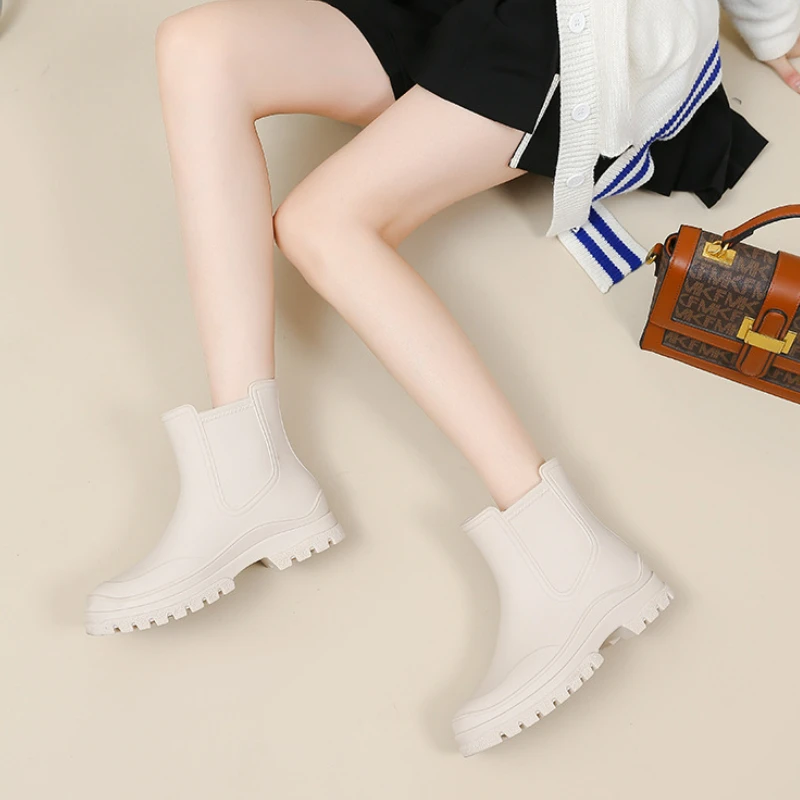 Rain Boots Women Garden Galoshes Waterproof Rubber Chelsea Boot Female Non-slip Rainshoes Fishing Water Shoes Botas Lluvia Mujer