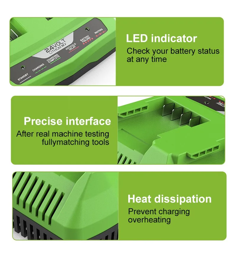 ODM OEM Replacement Greenworks 24V Battery Lithium Battery Compatible with Greenworks 24V 48V Tools