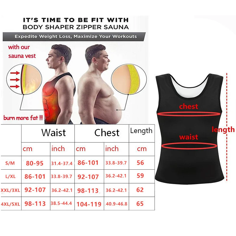 1pcs Men\'s Shapewear Coated Silver Vest Exercise slimming corset Compression Sweat Reducing Fat Sauna Tops Men Waist Trainer