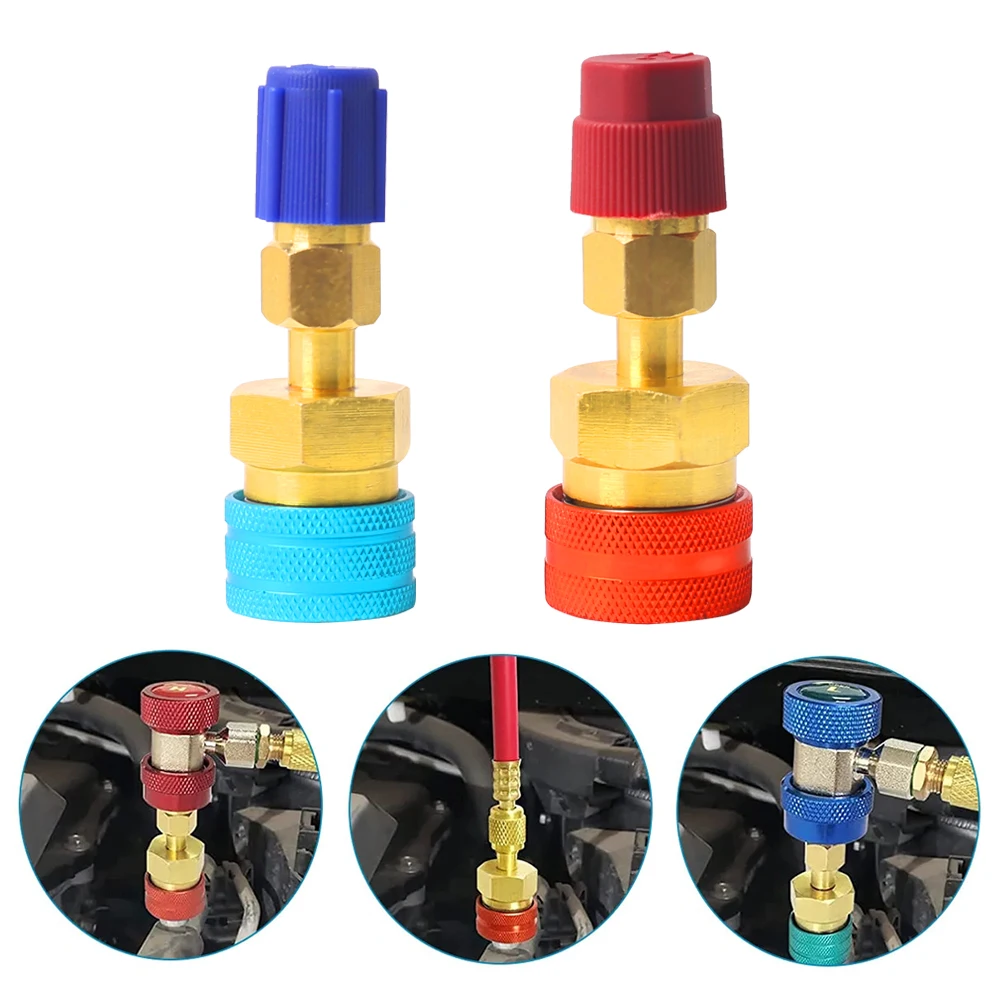 R1234yf Adapter Kit Refrigerant Recharge Kit R1234YF To R134A Quick Coupler Conversion Kit for Automotive Air Conditioning