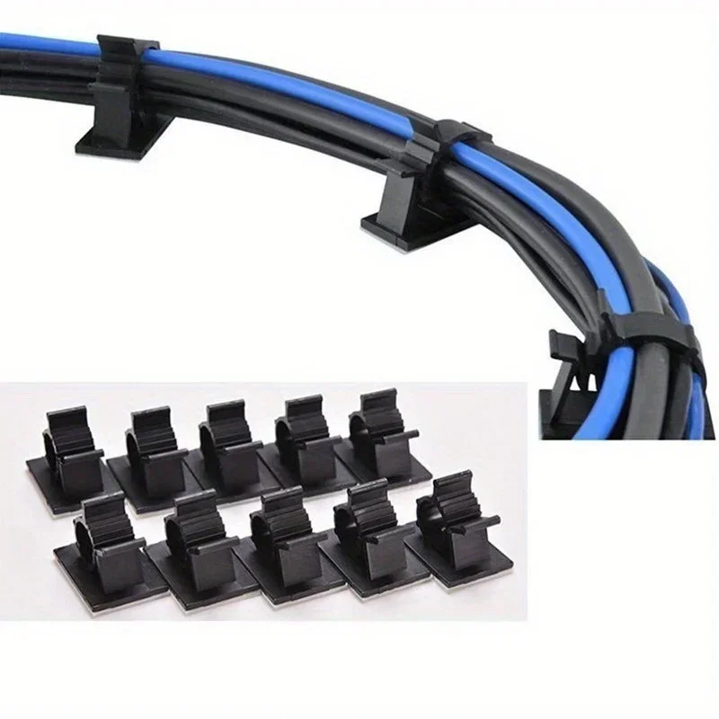 New Adjustable Wiring Fixing Clip 5 10PCS Nylon Self Adhesive Cable Buckle Plastic Wire Holder Cable Management Accessories
