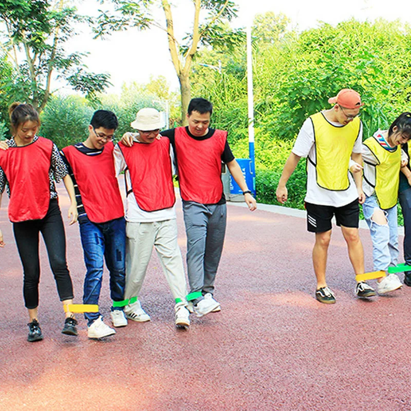 Outdoor Plezier Driebenige Race Bands Teambuilding Activiteiten Voor Volwassenen En Kinderen Verjaardagsfeestje Veld Dag Carnaval Estafette Spel