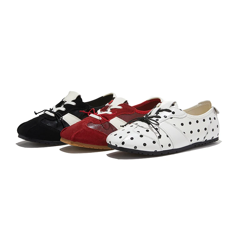 

AIYUQI Women's Flat Sneakers Shoe Polka Dot Fashionable German Training Shoes Women Comfortable Spring and Autumn female Shoes