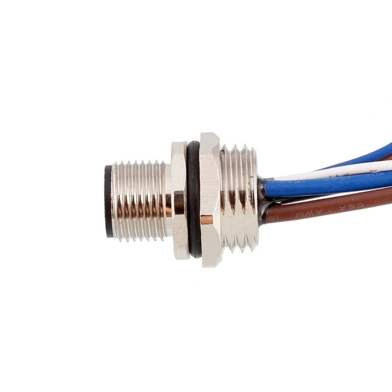 M12 front socket male 5pin with 100mm cable