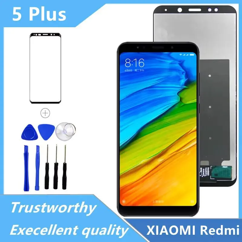 

ЖК-дисплей 5,99 дюймов для Xiaomi Redmi 5 Plus с сенсорным экраном, для Redmi 5 Plus MEG7, сменный экран дисплея MEI7, с рамкой