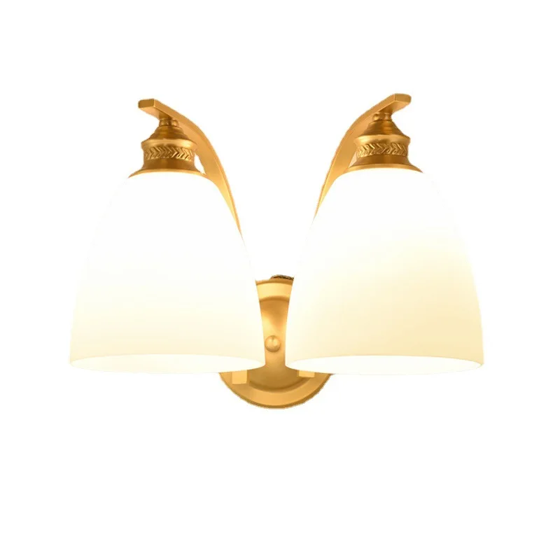 

All copper, wall lamp, simple, European style, bedroom bedside American style