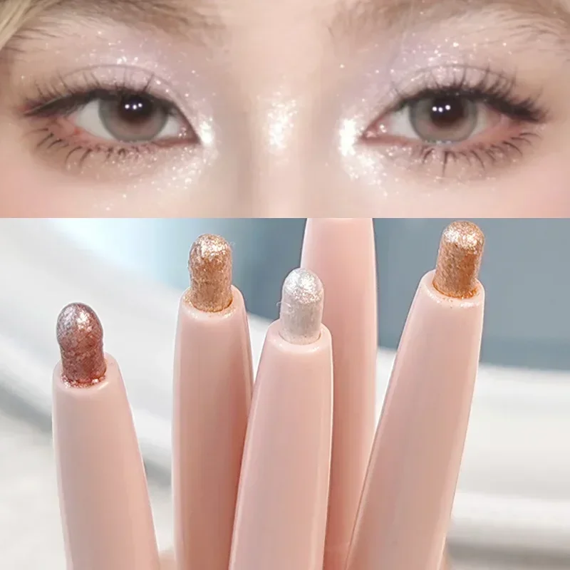 Shimmer Eye Shadow Pencil Smooth Long Lasting Waterproof Diamond Champagne Gold Matte White Brighten Highlighter Silkworm Pen