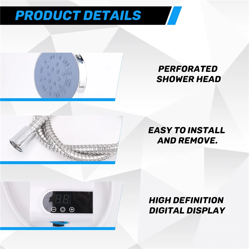 ABKR-4500W plus récent chauffe-eau chauffe-eau instantané sans réservoir robinet instantané robinet grue d'eau chaude LED numérique prise ue