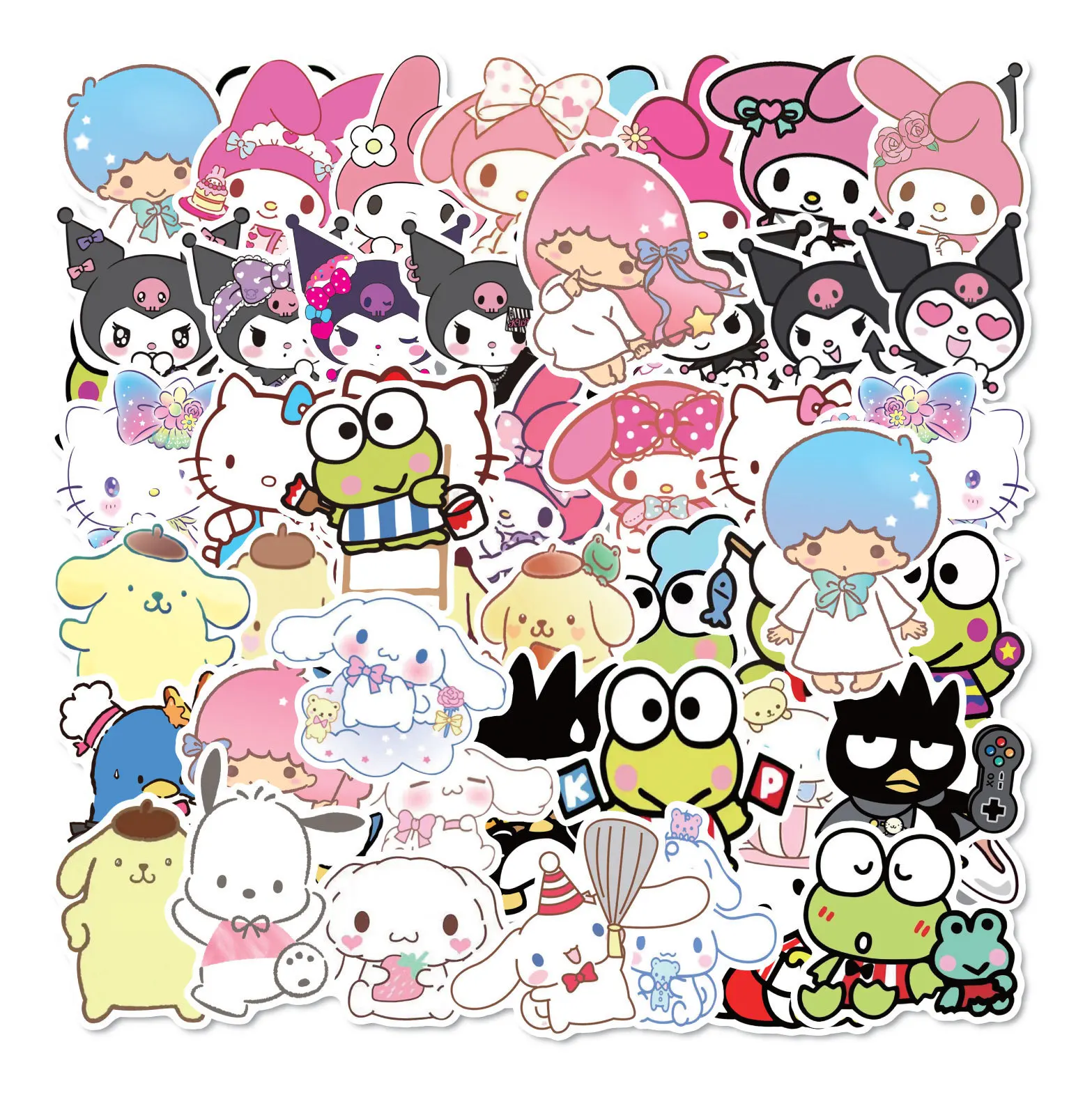 50Pcs/Set Sanrio Series Little Twin Stars KUROMI Pochacco Stickers High Quality Decoration DIY Hand Account Diary Cute Stickers