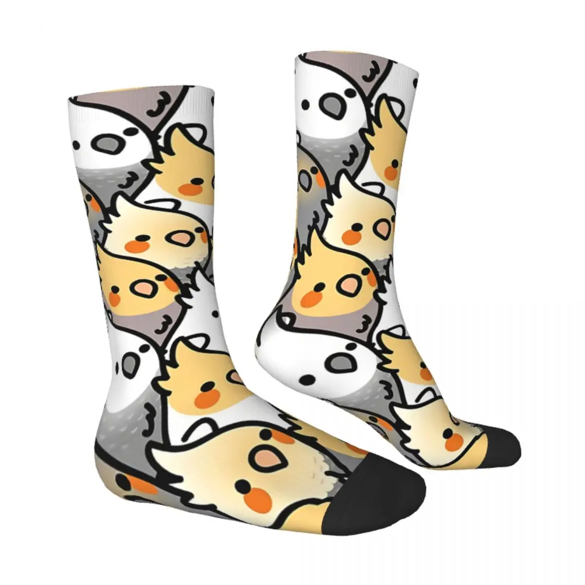 Retro Chubby Cockatiel Crazy Men's Socks Cute Bird Animal Unisex Street Style Pattern Printed Novelty Happy Crew Sock Boys