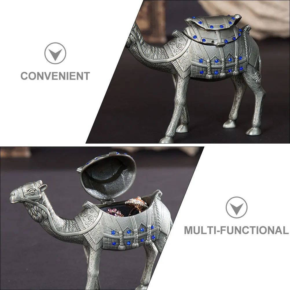 

Camel Jewelry 12x3 5x Metal Diamond Inlaid Organizer Necklace Ring Jewelry Stand Ring Holder Trinket Dish Display