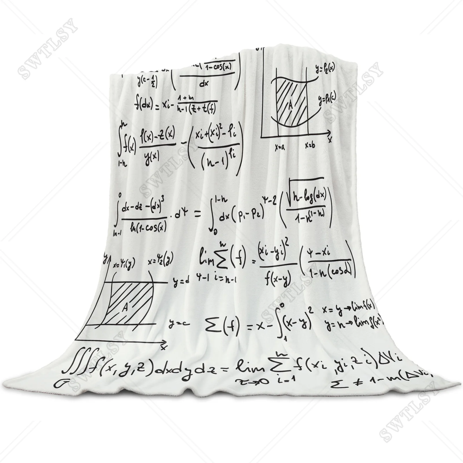 

Physics Science Academic Algebra Formula Flannel Blanket for Bed Sofa Portable Soft Fleece Throw Funny Plush Bedspreads King