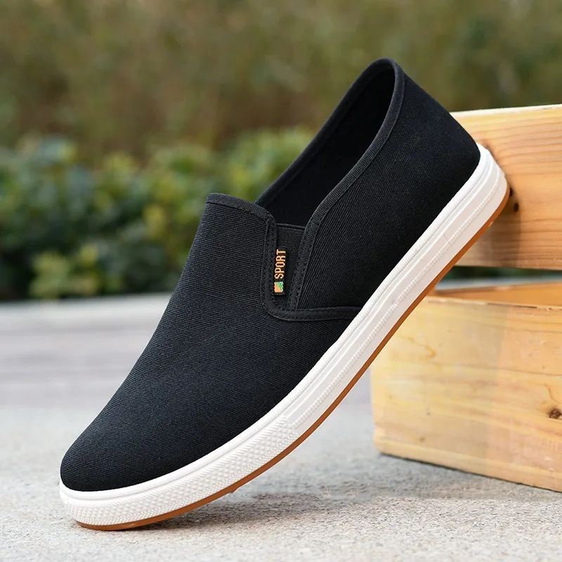 Men Canvas Shoe Casual Sneaker for MenLight Slip-on Vulcanized Comfortable Male Flats Loafers New Black Trainers Zapatos Hombre