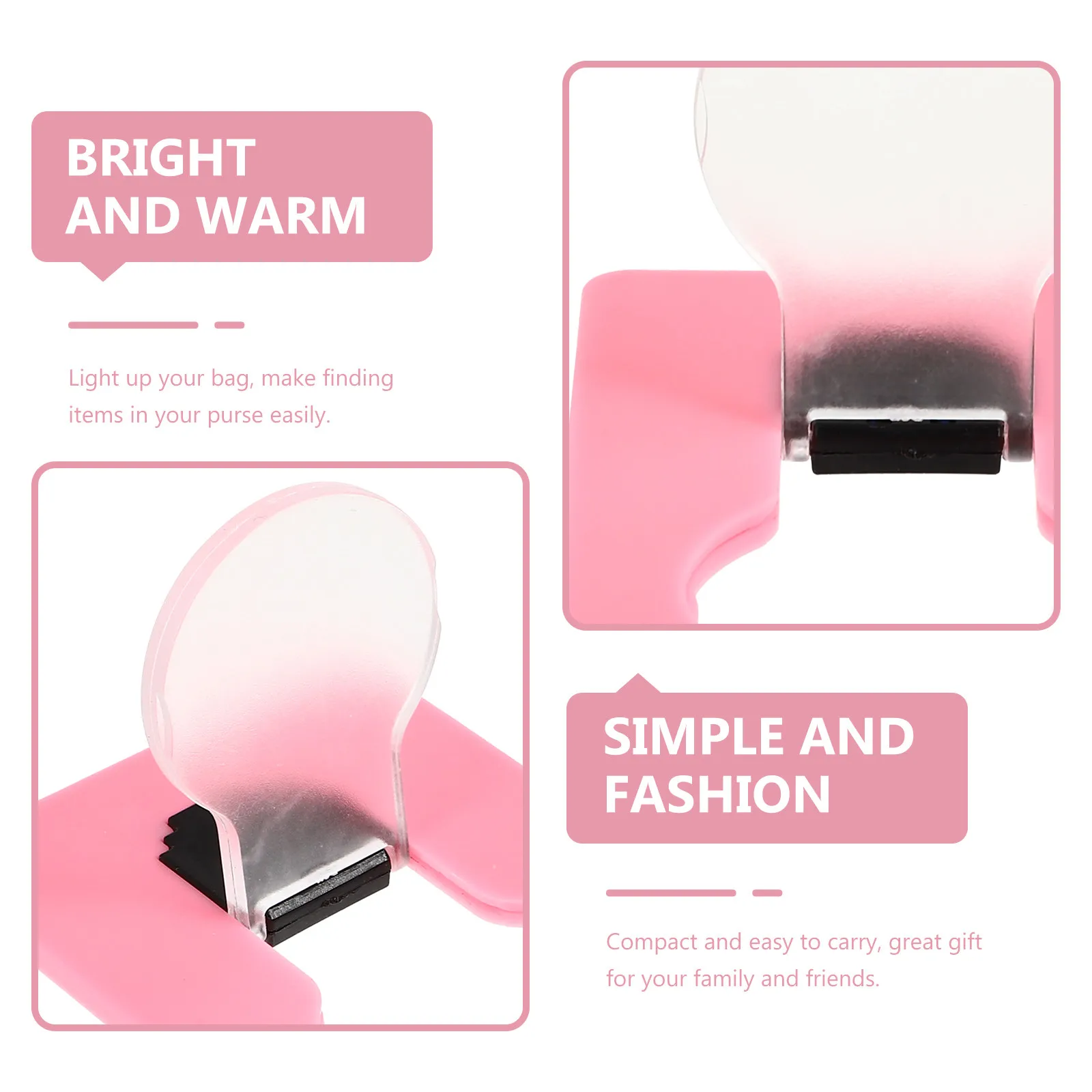 4Pcs LED Card Night Light Mini Portable Handbag Light Bright Warm White Easy Find Items in Bag Compact ABS Design for Purse