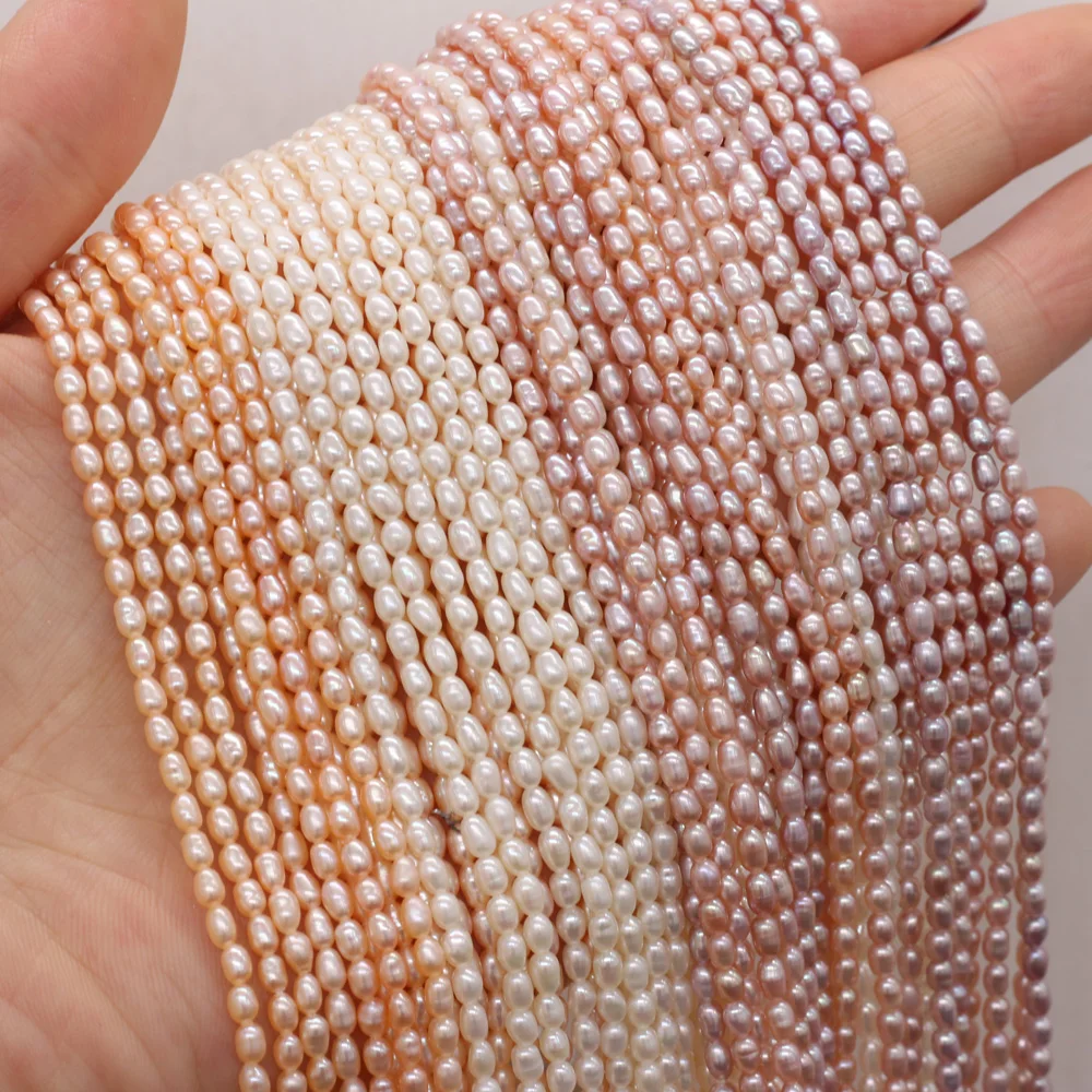 AAA High Quality White Pearl Beads Rice Shape Natural Freshwater Pearls Bead for Jewelry Making DIY Necklace Bracelet Earrings