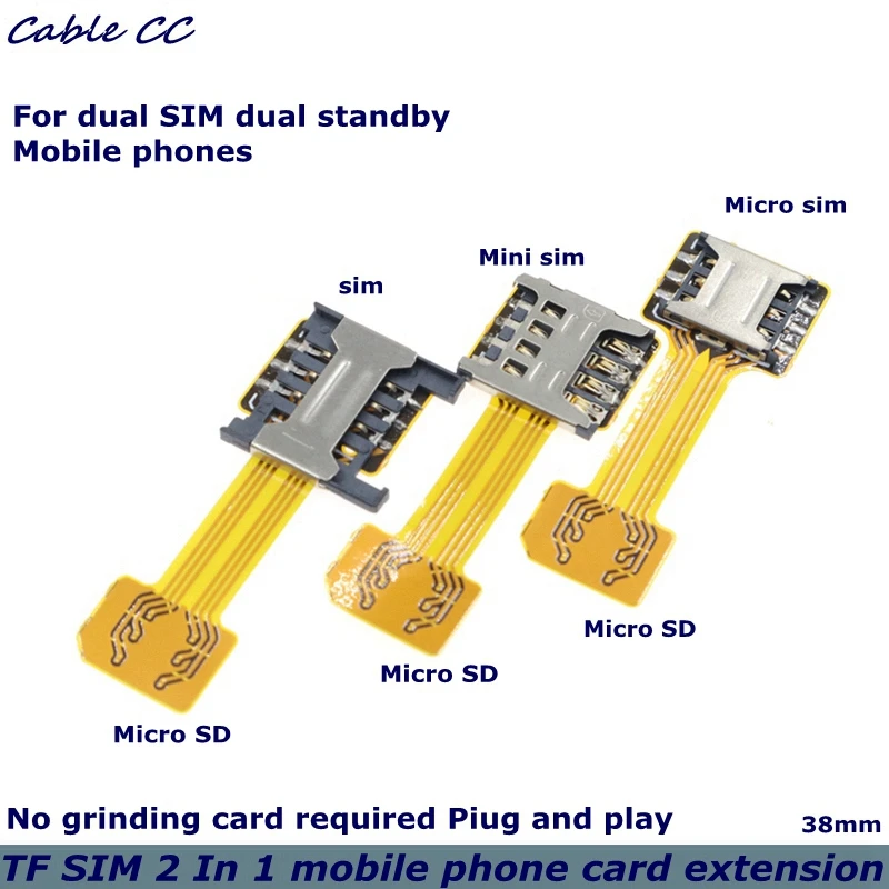 Nieuwe dubbele sim kaart micro sd adapter voor android extender 2 nano micro sim adapter voor xiaomi redmi voor samsung telefoon