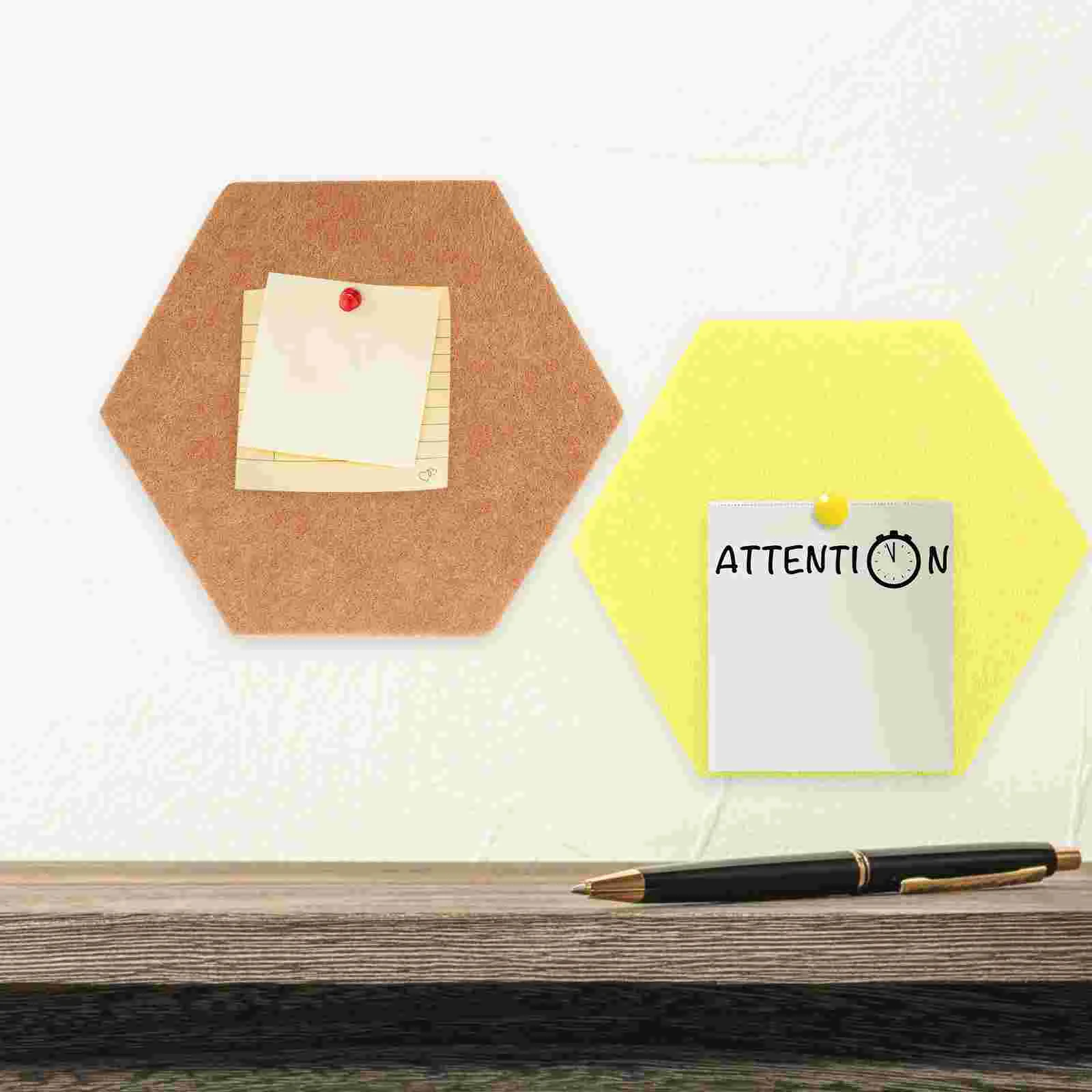 Adesivos placa de feltro hexagonal cortiça para escritório pino de parede decorar placas decoração