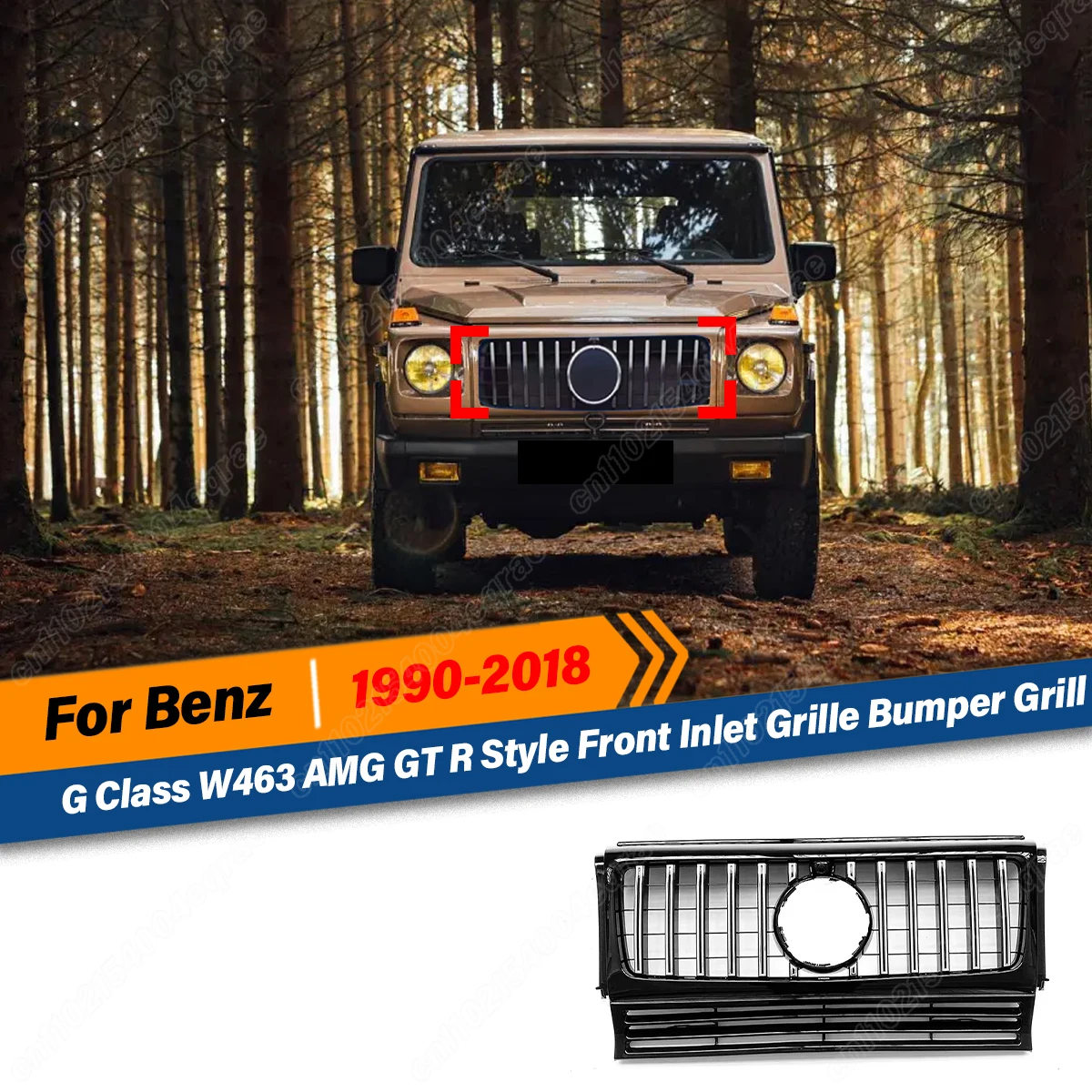 

For Mercedes Benz G Class W463 G500 G550 G63 G65 G55 AMG 1990-2018 GT R Style Front Inlet Grille Bumper Grill Tuning Accessories