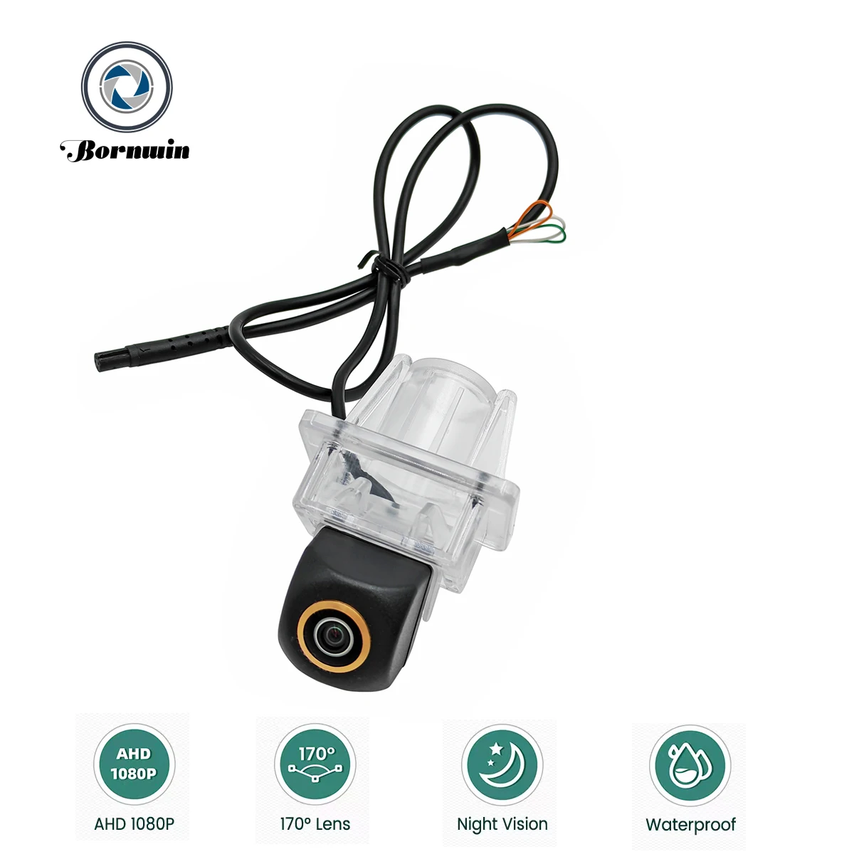 Bornwin Back Up HD 1080P Rear View Camera For Benz 2010/2011 C-Class W204 E-Class W212 E-couple C207 License Plate Light Camera