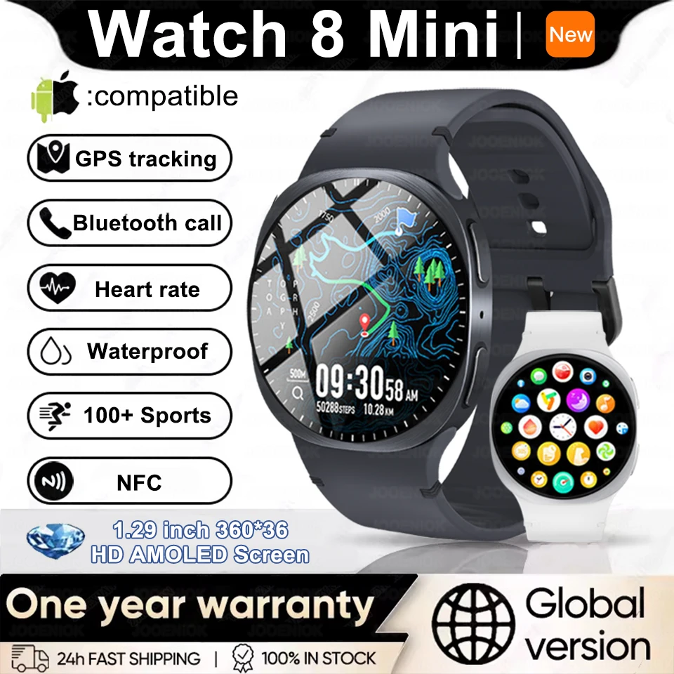

Classic Watch 8 Mini GPS Track SmartWatch Women Compass AMOLED Screen Heart Rate Bluetooth Call Waterproof Sports Smartwatch Men