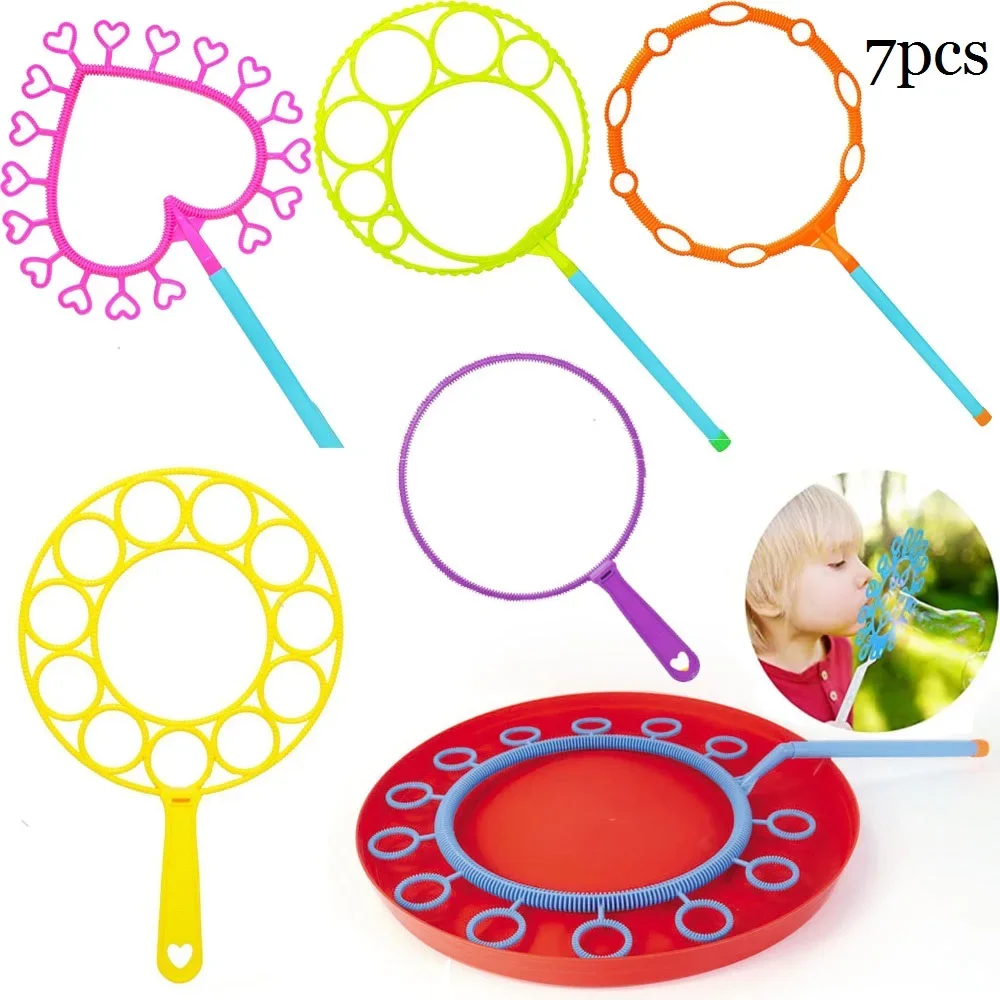 

7pcs Large Bubble Wands Rings Blower Maker for Kids Indoor Outdoor Play Summer Themed Party Easter Wedding Halloween Christmas