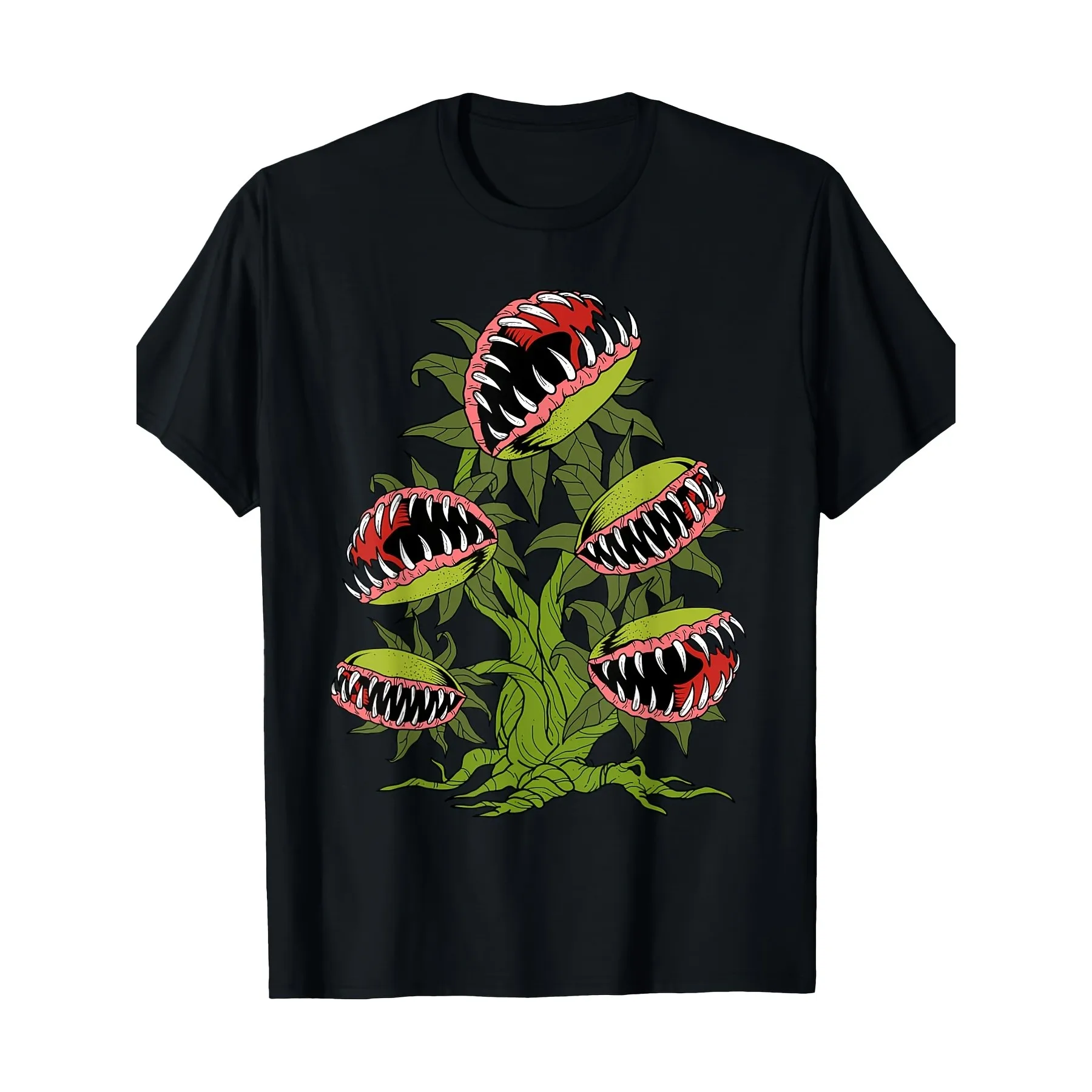 Carnivorous Plant Graphic Tee Venus Fly Trap Men Women Short Sleeve Cotton T-Shirt