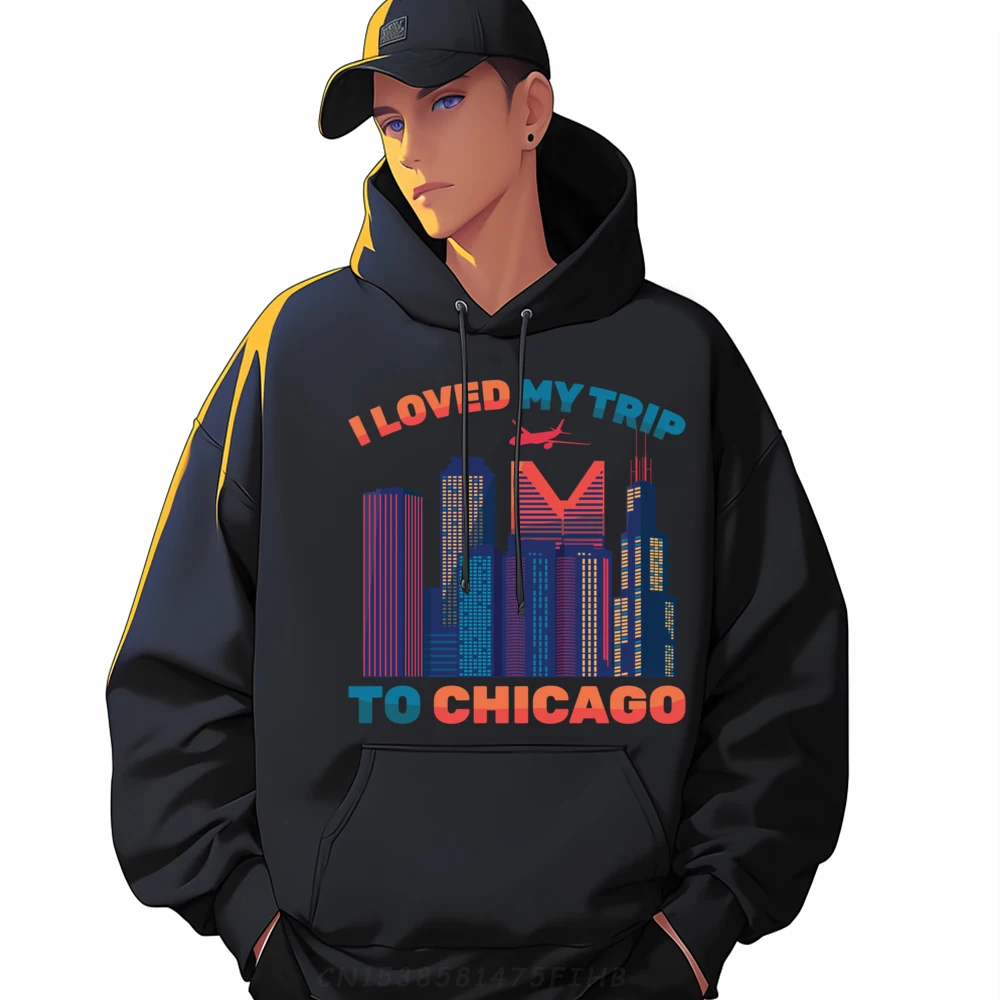 

Travel I Loved My Trip To Chicago Airplane Tourist White Graphic Tee White Hoodie Men Cinco De Mayo