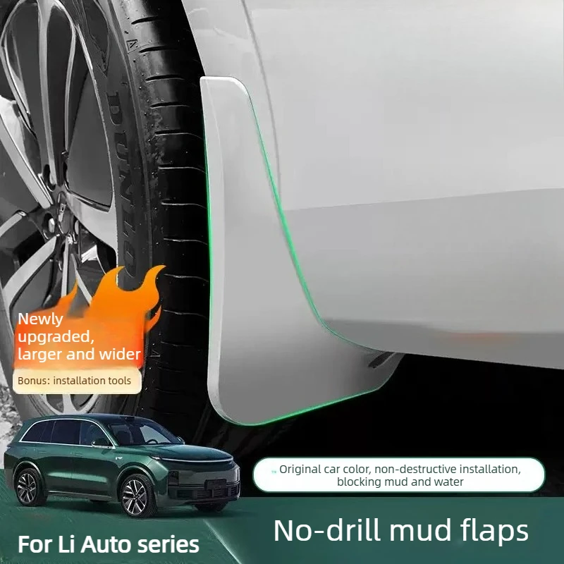 4Pcs for Li Auto L8 L9 2022-2025 Car Increase Mudguard Size Blocking Mud and Sand Front and Rearwheels Without Drilling Holes