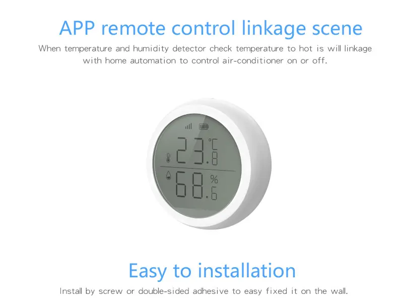 Smart home Tuya Zigbee Temperature Humidity Sensor High Accuracy T&H Work with Gateway Hub with display