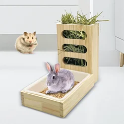 Rabbit Hay Feeder with Litter Box Feeding Manger Hay Container Bunny Hay Manger for Dwarf Bunny Guinea Pig Rabbits Chinchilla