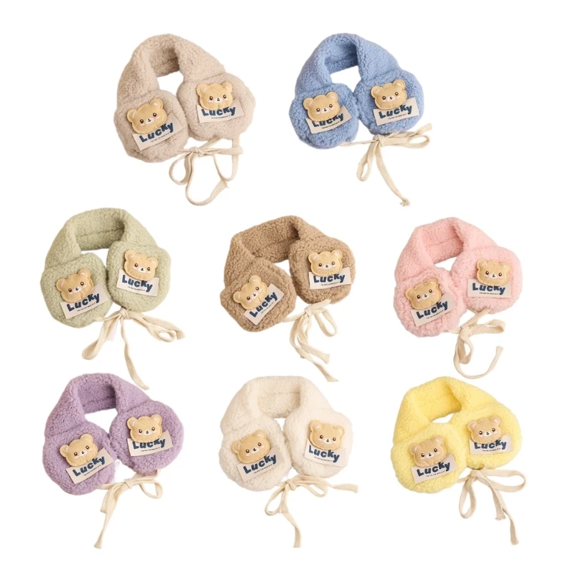 

Cartoon Bear Ear Muffs Baby Plush Ear Warmers Windproof Ear Covers Neckerchief