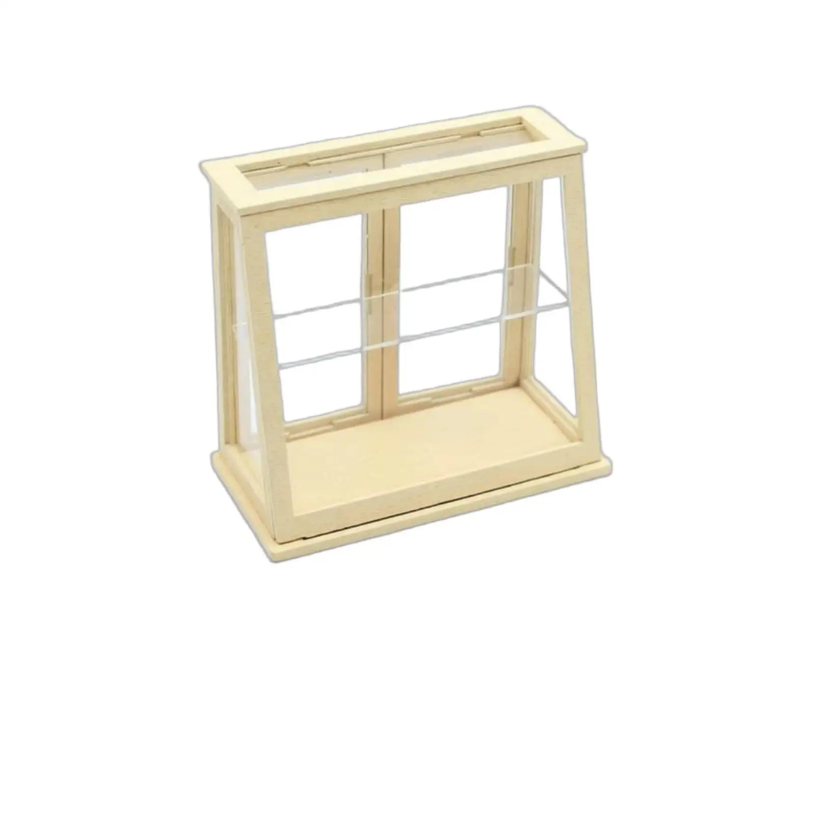 1/12 Scale Display Cabinet Wooden Frame Dollhouse Bakery Cabinet Fine Features