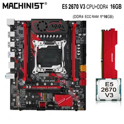 MACHINIST X99 Motherboard Set LGA 2011-3 Kit Xeon E5 2670 V3 CPU 16GB DDR4 ECC RAM Memory Nvme M.2 Sata 3.0 Wifi M-Atx E5 RS9