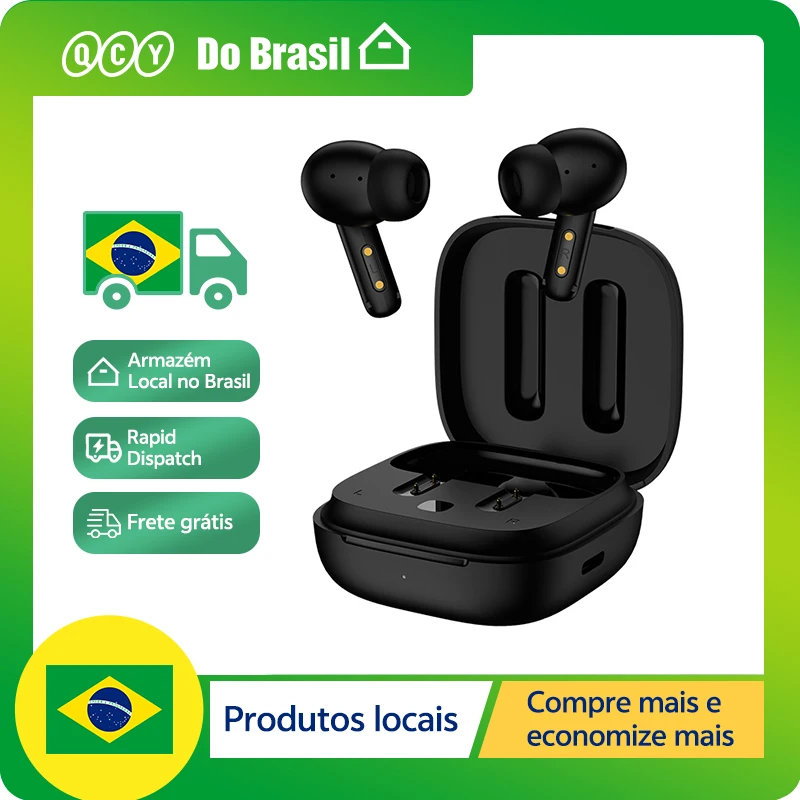 Qcy t13 anc fones de ouvido sem fio bluetooth 5.3 28db cancelamento de ruído ativo 4 microfones enc tws 68ms baixa latência